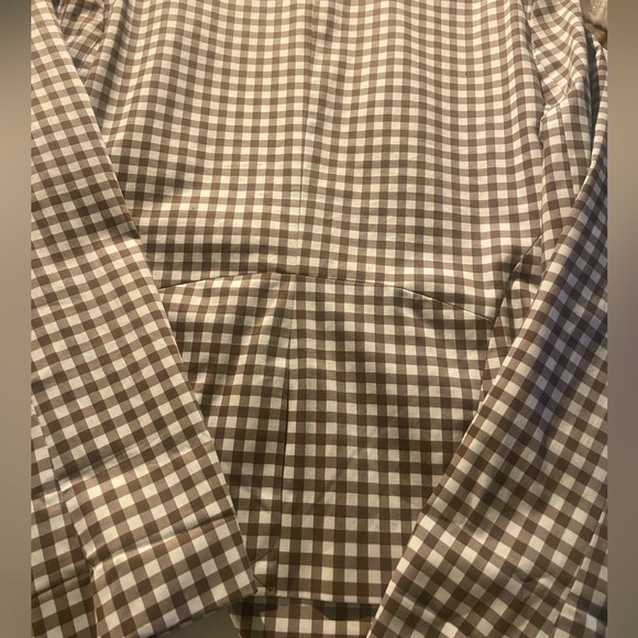 7th Avenue Suiting Plus Size 16 Brown & White Checkered Professional Blazer - Picture 5 of 8